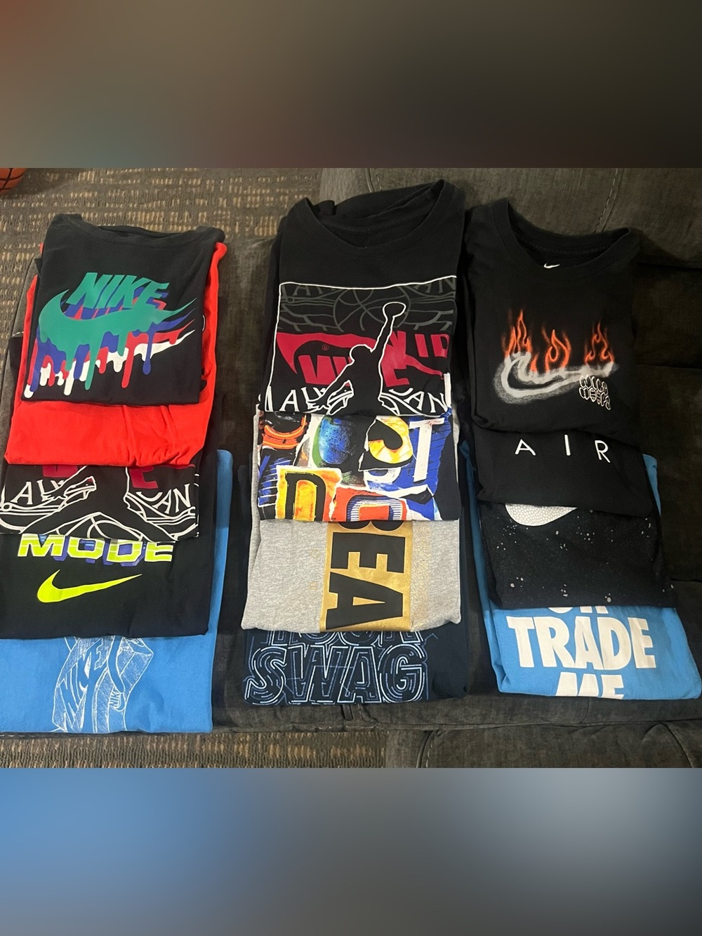 Nike Kids 13 Graphic Tees with Multicolor Print